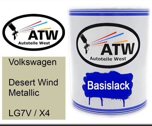 Volkswagen, Desert Wind Metallic, LG7V / X4: 1L Lackdose, von ATW Autoteile West.